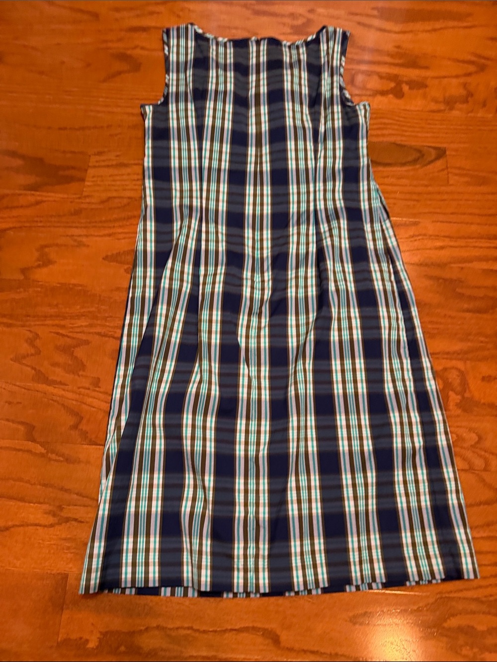 Navy Plaid Ruffle-Front Dress - Picture 5 of 5